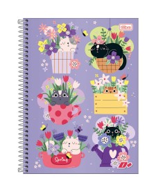 imagem principal do produto Caderno Espiral Capa Dura Universitário 16 Matérias D+ Feminino 320 Folhas