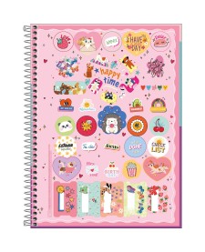 imagem de detalhe produto Caderno Espiral Capa Dura Universitário 16 Matérias Flip+ Feminino 320 Folhas 