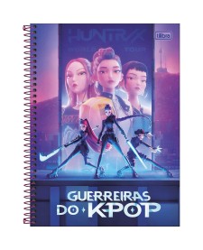 imagem principal do produto Caderno Espiral Capa Dura Universitário 16 Matérias Guerreiras do K-Pop 256 Folhas