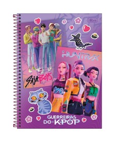 imagem principal do produto Caderno Espiral Capa Dura Universitário 16 Matérias Guerreiras do K-Pop 256 Folhas