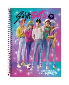 imagem principal do produto Caderno Espiral Capa Dura Universitário 16 Matérias Guerreiras do KPop 256 Folhas