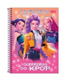 imagem principal do produto Caderno Espiral Capa Dura Universitário 16 Matérias Guerreiras do KPop 256 Folhas