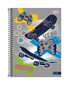 imagem principal do produto Caderno Espiral Capa Dura Universitário 16 Matérias Hit Masculino 256 Folhas