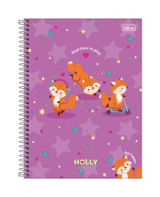 imagem principal do produto Caderno Espiral Capa Dura Universitário 16 Matérias Holly 256 Folhas