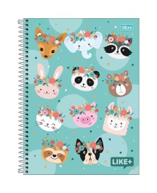 imagem principal do produto Caderno Espiral Capa Dura Universitário 16 Matérias Like+ Feminino 320 Folhas