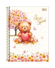 imagem principal do produto Caderno Espiral Capa Dura Universitário 16 Matérias Love Bears 256 Folhas