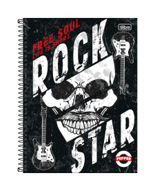 imagem principal do produto Caderno Espiral Capa Dura Universitário 16 Matérias Pepper Masculino 256 Folhas