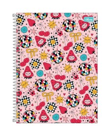 imagem principal do produto Caderno Espiral Capa Dura Universitário 16 Matérias Show Feminino 256 Folhas