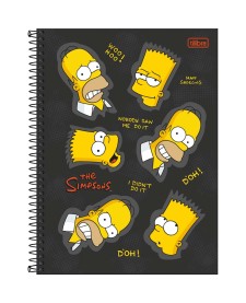 imagem principal do produto Caderno Espiral Capa Dura Universitário 16 Matérias Simpsons 256 Folhas
