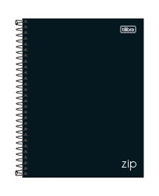 imagem principal do produto Caderno Espiral Capa Dura Universitário 16 Matérias Zip Preto 256 Folhas