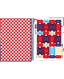 imagem de detalhe produto Caderno Espiral Capa Dura Universitário 2 em 1 Hot Wheels 80 Folhas