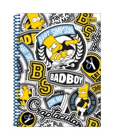 imagem principal do produto Caderno Espiral Capa Dura Universitário 2 em 1 Simpsons 80 Folhas