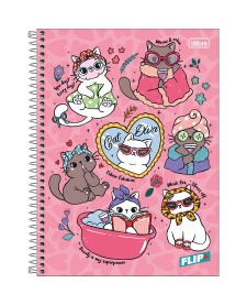 imagem principal do produto Caderno Espiral Capa Dura Universitário 20 Matérias Flip+ Feminino 400 Folhas 