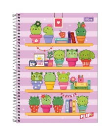imagem principal do produto Caderno Espiral Capa Dura Universitário 20 Matérias Flip+ Feminino 400 Folhas 