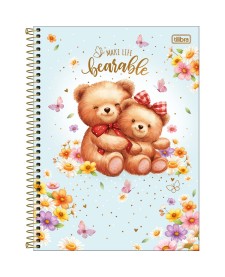 imagem principal do produto Caderno Espiral Capa Dura Universitário 20 Matérias Love Bears 320 Folhas