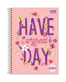 imagem principal do produto Caderno Espiral Capa Dura Universitário 20 Matérias Pepper Feminino 320 Folhas