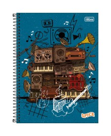 imagem principal do produto Caderno Espiral Capa Dura Universitário 20 Matérias Spice Masculino 320 Folhas