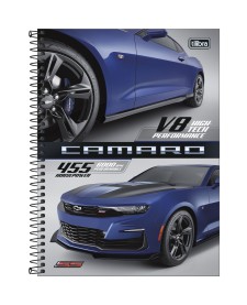 imagem principal do produto Caderno Espiral Capa Dura Universitário Connect 1 Matéria Camaro e Corvette 80 Folhas