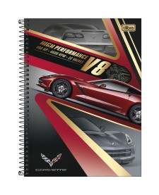 imagem principal do produto Caderno Espiral Capa Dura Universitário Connect 1 Matéria Camaro e Corvette 80 Folhas