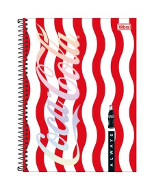 imagem principal do produto Caderno Espiral Capa Dura Universitário Connect 1 Matéria Coca-Cola 80 Folhas