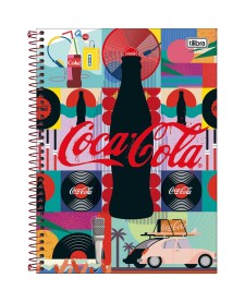 imagem principal do produto Caderno Espiral Capa Dura Universitário Connect 1 Matéria Coca-Cola 80 Folhas