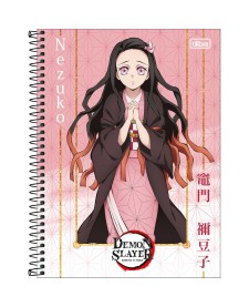 imagem principal do produto Caderno Espiral Capa Dura Universitário Connect 1 Matéria Demon Slayer 80 Folhas