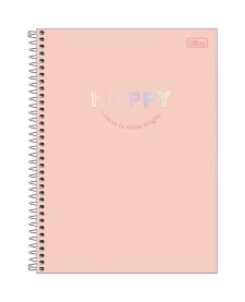 imagem principal do produto Caderno Espiral Capa Dura Universitário Connect 1 Matéria Happy 80 Folhas