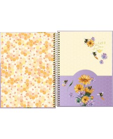 imagem de detalhe produto Caderno Espiral Capa Dura Universitário Connect 1 Matéria Honey Bee 80 Folhas