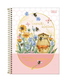 imagem principal do produto Caderno Espiral Capa Dura Universitário Connect 1 Matéria Honey Bee 80 Folhas