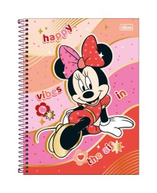 imagem principal do produto Caderno Espiral Capa Dura Universitário Connect 1 Matéria Minnie 80 Folhas