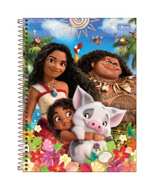 imagem principal do produto Caderno Espiral Capa Dura Universitário Connect 1 Matéria Moana 80 Folhas