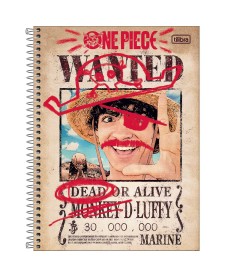 imagem principal do produto Caderno Espiral Capa Dura Universitário Connect 1 Matéria One Piece Netflix 80 Folhas