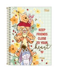 imagem principal do produto Caderno Espiral Capa Dura Universitário Connect 1 Matéria Pooh 80 Folhas