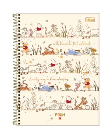 imagem principal do produto Caderno Espiral Capa Dura Universitário Connect 1 Matéria Pooh 80 Folhas