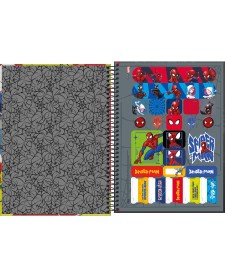 imagem de detalhe produto Caderno Espiral Capa Dura Universitário Connect 1 Matéria Spider-Man 80 Folhas