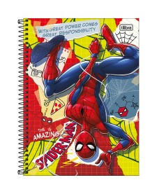 imagem principal do produto Caderno Espiral Capa Dura Universitário Connect 1 Matéria Spider-Man 80 Folhas