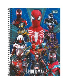 imagem principal do produto Caderno Espiral Capa Dura Universitário Connect 1 Matéria Spider-Man Game 80 Folhas