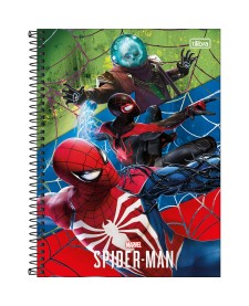 imagem principal do produto Caderno Espiral Capa Dura Universitário Connect 1 Matéria Spider-Man Game 80 Folhas