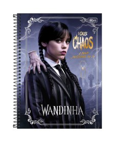 imagem principal do produto Caderno Espiral Capa Dura Universitário Connect 1 Matéria Wandinha 80 Folhas