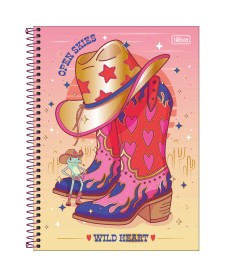 imagem principal do produto Caderno Espiral Capa Dura Universitário Connect 1 Matéria West Girl 80 Folhas