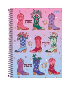 imagem principal do produto Caderno Espiral Capa Dura Universitário Connect 1 Matéria West Girl 80 Folhas