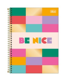 imagem principal do produto Caderno Espiral Capa Dura Universitário Connect 10 Matérias Be Nice 160 Folhas