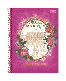 imagem principal do produto Caderno Espiral Capa Dura Universitário Connect 10 Matérias Bridgerton 160 Folhas