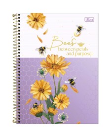 imagem principal do produto Caderno Espiral Capa Dura Universitário Connect 10 Matérias Honey Bee 160 Folhas