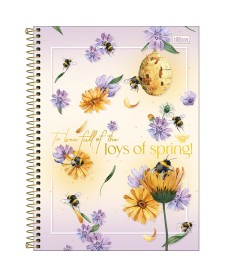 imagem principal do produto Caderno Espiral Capa Dura Universitário Connect 10 Matérias Honey Bee 160 Folhas