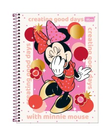 imagem principal do produto Caderno Espiral Capa Dura Universitário Connect 10 Matérias Minnie 160 Folhas