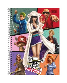 imagem principal do produto Caderno Espiral Capa Dura Universitário Connect 10 Matérias One Piece Netflix 160 Folhas