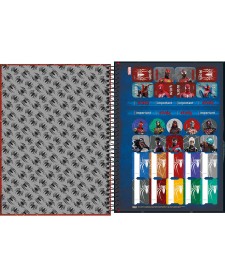 imagem de detalhe produto Caderno Espiral Capa Dura Universitário Connect 10 Matérias Spider-Man Game 160 Folhas