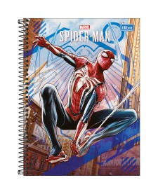 imagem principal do produto Caderno Espiral Capa Dura Universitário Connect 10 Matérias Spider-Man Game 160 Folhas