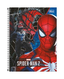 imagem principal do produto Caderno Espiral Capa Dura Universitário Connect 10 Matérias Spider-Man Game 160 Folhas